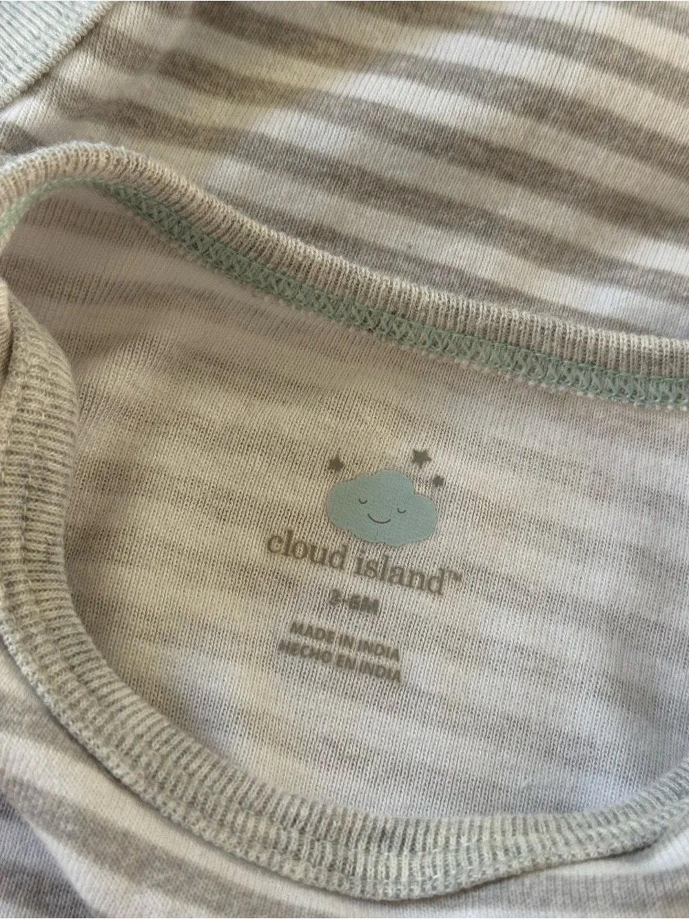 Cloud Island Gray Solid & Gray-Striped Baby Onesie with Snaps Set of Two 3-6M